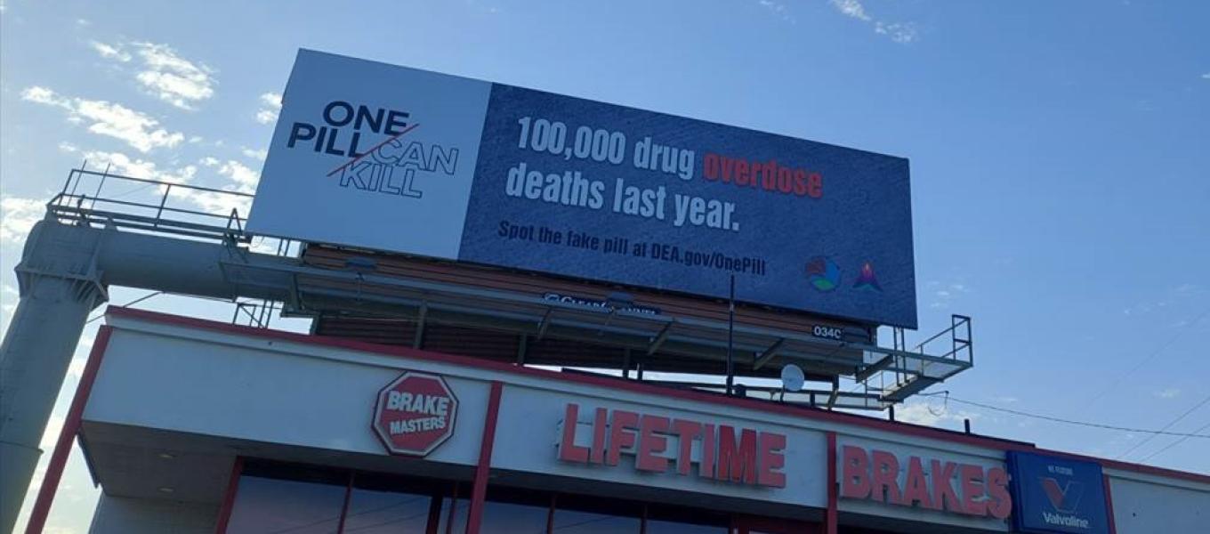 Aliviane Addiction Recovery Center Sponsors One Pill Can Kill Billboard